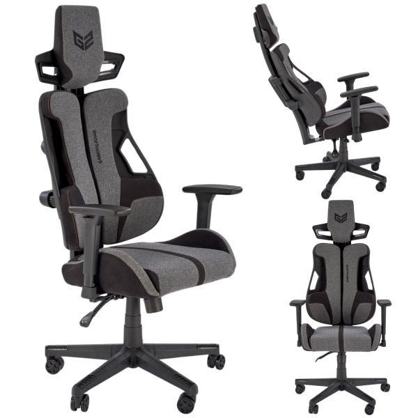 Fotel Obrotowy Gamingowy NITRO 2 Czarny Popielaty