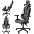 Fotel Obrotowy Gamingowy NITRO 2 Czarny Popielaty Miniatura Lewy Front