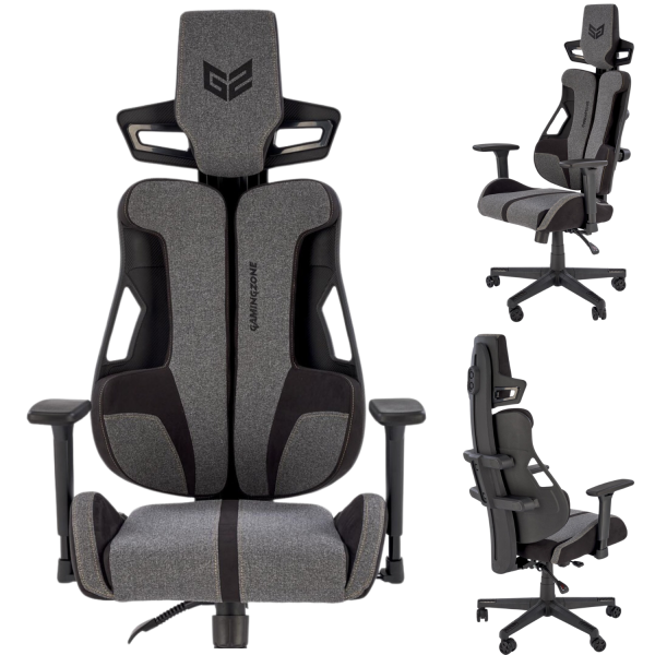 Fotel Obrotowy Gamingowy NITRO 2 Czarny Popielaty Miniatura