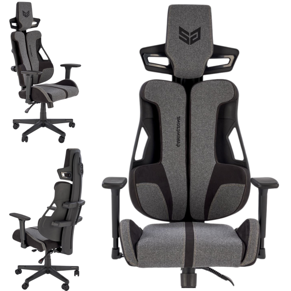Fotel Obrotowy Gamingowy NITRO 2 Czarny Popielaty Miniatura Front