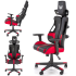 Fotel Obrotowy Gamingowy Skórzany NITRO Czarny Czerwony Miniatura Lewy Front