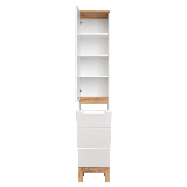 Zestaw Mebli Łazienkowych 80 cm Alpejska Biel Stojący Komplet Mebli Połysk BALI Comad