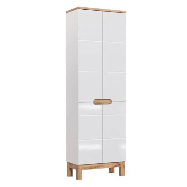 Nowoczesne Meble Łazienkowe 100 cm Nowoczesny Komplet Alpejska Biel Połysk BALI Comad