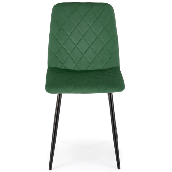 Krzesło Tapicerowane Welur K525 Ciemno Zielone Front