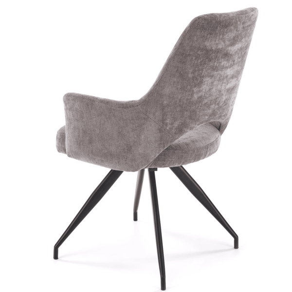 Krzesło Obrotowe z Podłokietnikami Loft Szare Popielate K542 Lewy Front