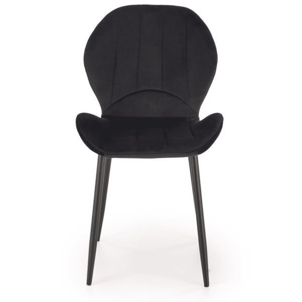 Krzesło Tapicerowane Welurowe Czarne K538 Front