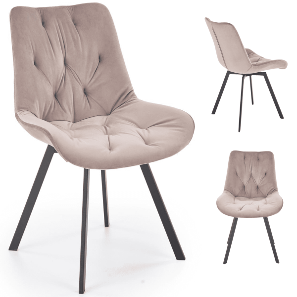 Krzesło Obrotowe do Salonu Loft K519 Beżowe