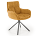 Krzesło Obrotowe do Salonu Tapicerowane K495 Musztardowe Loft Prawy Front