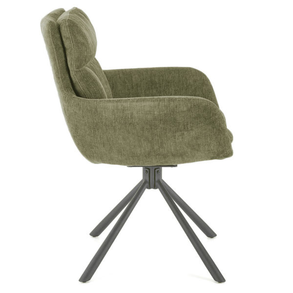 Krzesło Obrotowe K495 Oliwkowe Zielone Loft Bok