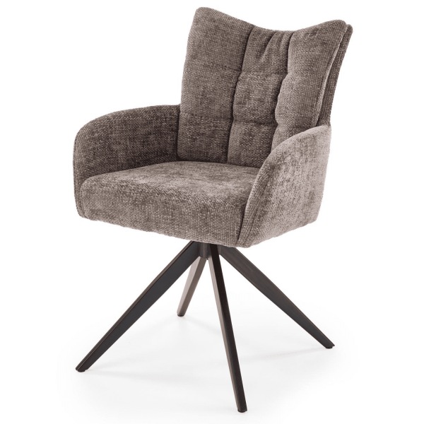 Krzesło Obrotowe do Salonu Tapicerowane  K540 Szare Loft Lewy Front