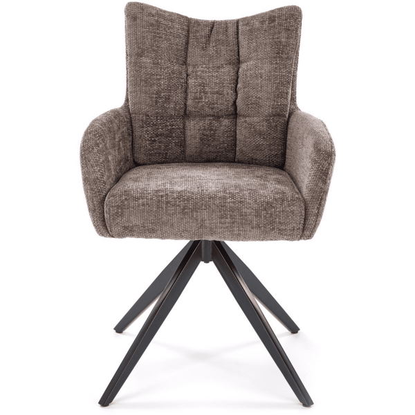 Krzesło Obrotowe do Salonu Tapicerowane  K540 Szare Loft Front