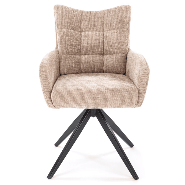 Krzesło Obrotowe Tapicerowane Beżowe Loft K540 Front