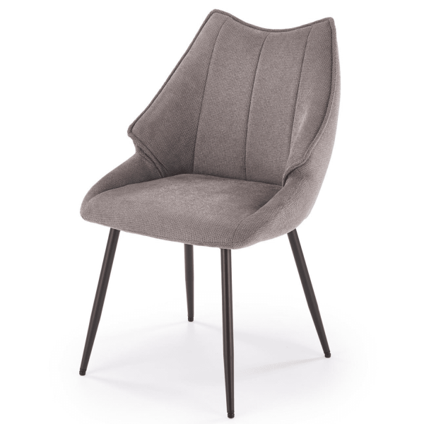 Krzesło Tapicerowane Loft Popielate Szare Nowoczesne K543 Lewy Front