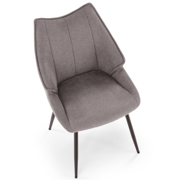 Krzesło Tapicerowane Loft Popielate Szare Nowoczesne K543 z Góry