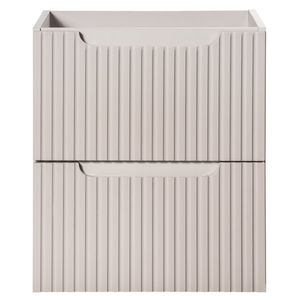 Nowoczesna Szafka pod Umywalkę 50 cm Wisząca z Szufladami Ryflowana Beżowa NOVA CASHMERE Comad