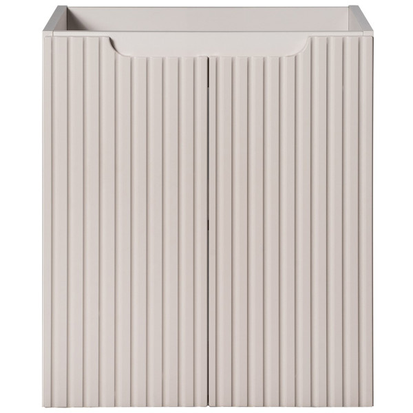 Beżowa Szafka pod Umywalkę 50 cm Nowoczesna Ryflowana 2 Drzwiowa Matowa NOVA CASHMERE Comad