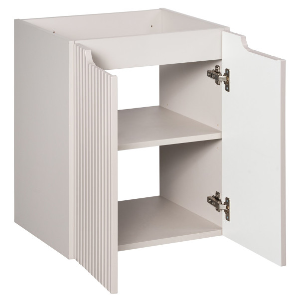 Beżowa Szafka pod Umywalkę 50 cm Nowoczesna Ryflowana 2 Drzwiowa Matowa NOVA CASHMERE Comad