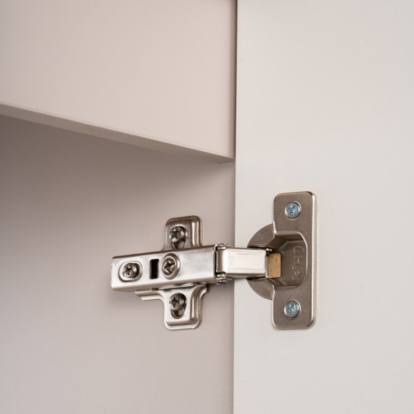 Beżowa Szafka pod Umywalkę 50 cm Nowoczesna Ryflowana 2 Drzwiowa Matowa NOVA CASHMERE Comad