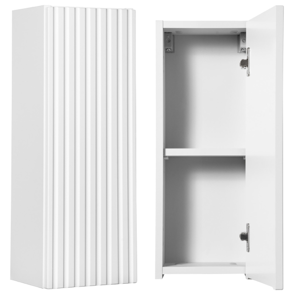 Łazienkowa Szafka Wisząca Górna 20 cm Ryflowana Biały Mat Nowoczesna NOVA WHITE Comad