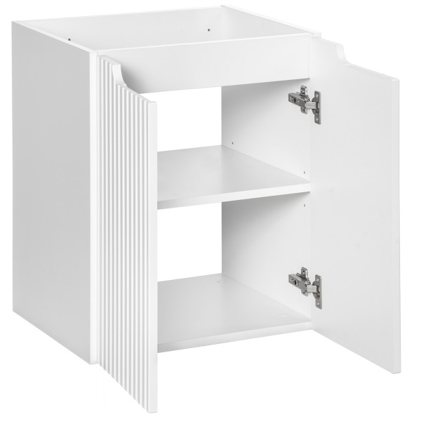 Nowoczesna Szafka pod Umywalkę 50 cm do Łazienki 2 Drzwiowa Biała Matowa NOVA WHITE Comad