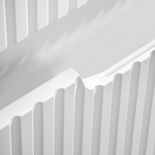 Nowoczesna Szafka pod Umywalkę 50 cm z Szufladami Ryflowana Wisząca Matowa Biała NOVA WHITE Comad