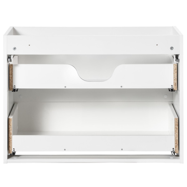 Duża Szafka pod Umywalkę 80 cm z Szufladami Ryflowana Biała Nowoczesna NOVA WHITE Comad