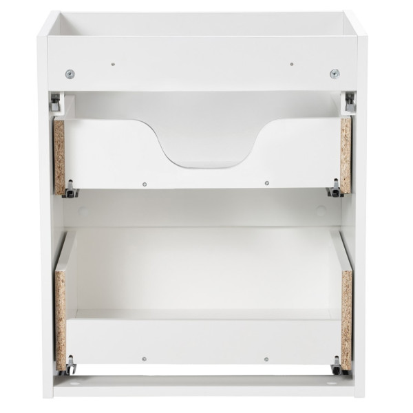 Nowoczesna Wąska Szafka z Umywalkę 50 cm do Małej Łazienki Biała Matowa Ryflowana NOVA WHITE Comad