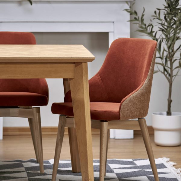 Stół Rozkładany EDMONDO Dąb Naturalny Halmar Aranżacja z Krzesłem