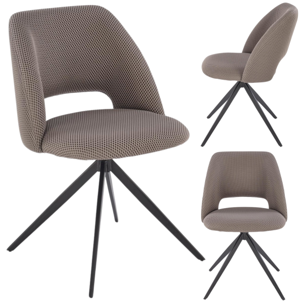 Krzesło Obrotowe do Salonu K546 Popielate Szare Loft