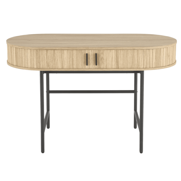 Biurko z Półką Toaletka Loft B51 Naturalny Czarny Front