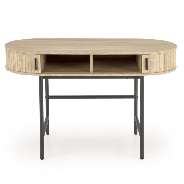 Biurko z Półką Toaletka Loft B51 Naturalny Czarny Półki Front