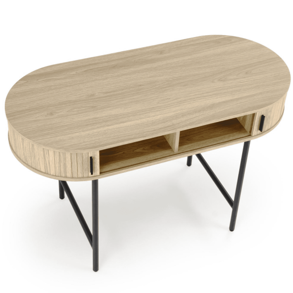 Biurko z Półką Toaletka Loft B51 Naturalny Czarny z Góry