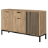 Komoda Lamele LAMINO KM-1 Dąb Craft Czarna Loft Lewy Front