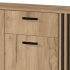 Komoda Lamele LAMINO KM-1 Dąb Craft Czarna Loft Zbliżenie z Szufladami