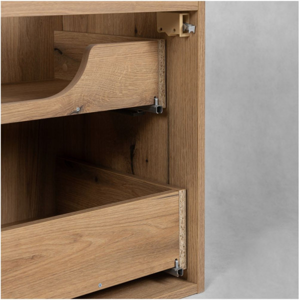 Nowoczesna Szafka pod Umywalkę 60 cm z Szufladami Boho Japandi Dąb Evoke Coast NOVA OAK Comad