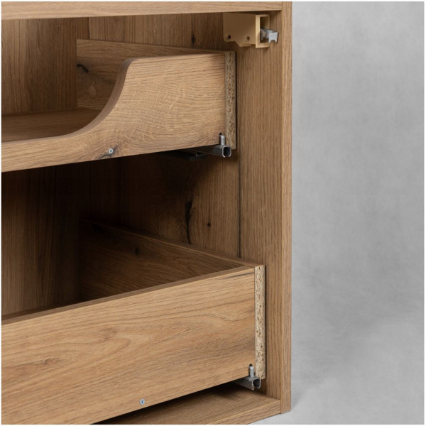 Nowoczesna Wisząca Szafka pod Umywalkę 80 cm z Szufladami Dąb Coast Evoke NOVA OAK Comad