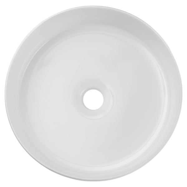 Nowoczesna Umywalka Nablatowa Okrągła 36 cm Ceramiczna Mała do Łazienki Biała Błyszcząca BEYOND 2 Comad