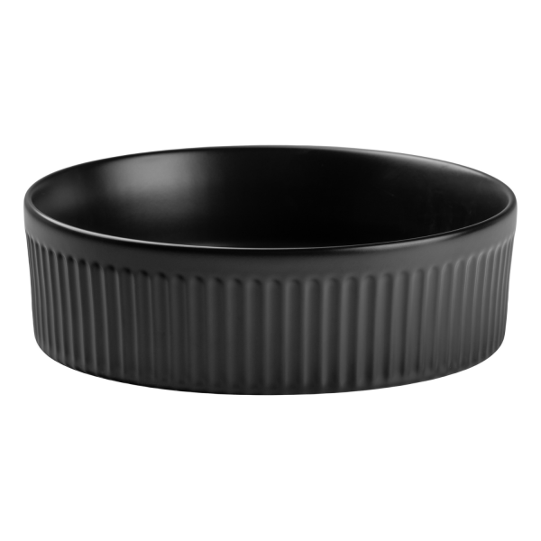 Nowoczesna Umywalka Nablatowa Okrągła 36 cm Ceramiczna Mała do Łazienki Czarna Matowa BEYOND 2 COMAD