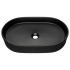 Nowoczesna Umywalka Nablatowa 56 cm Owalna Ceramiczna Ryflowana Czarna Matowa BEYOND 3 COMAD
