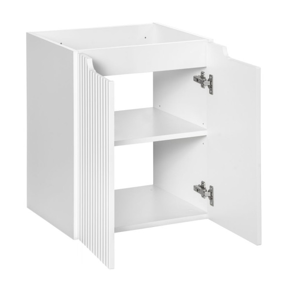 Nowoczesna Biała Szafka Łazienkowa 50 cm pod Umywalkę Biały Mat Ryflowana NOVA WHITE Comad