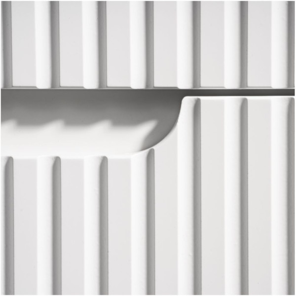 Biała Szafka pod Umywalkę z Blatem 80 cm Łazienkowa Ryflowane Fronty 2 Drzwiowa Matowa Biała NOVA Comad