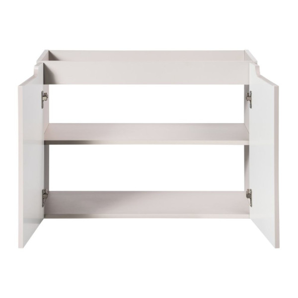 Wisząca Szafka pod Umywalkę z Baltem 80 cm Ryflowana 2 Drzwiowa do Łazienki Boho Beżowy NOC