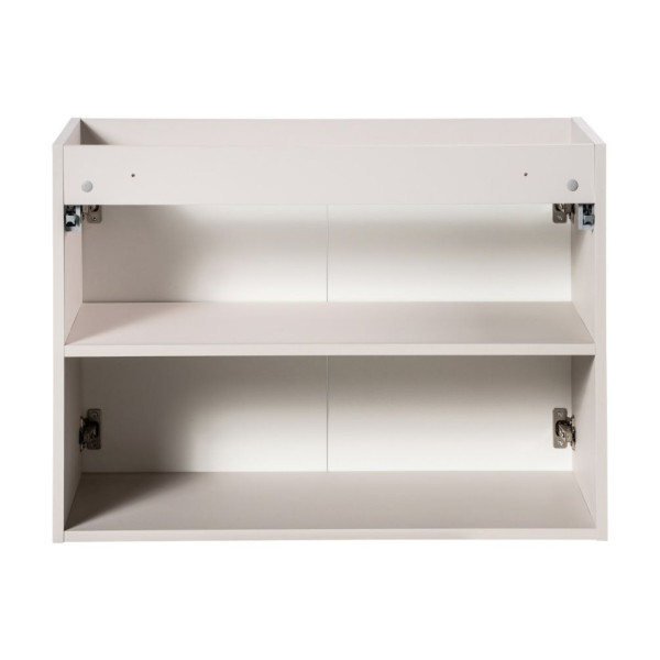 Wisząca Szafka pod Umywalkę z Baltem 80 cm Ryflowana 2 Drzwiowa do Łazienki Boho Beżowy NOC