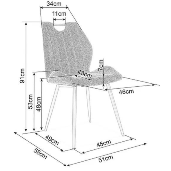 Krzesło Tapicerowane Metalowe Welurowe do Salonu Jadalni Velvet Ciemno Zielone LIMA