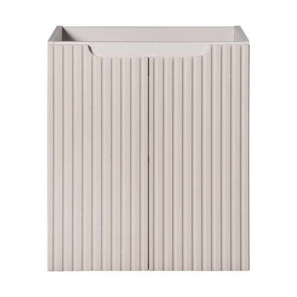 Szafka pod Umywalkę z Blatem 50 cm Nowoczesna 2 Drzwiowa Ryflowana Mat Beżowa NOC