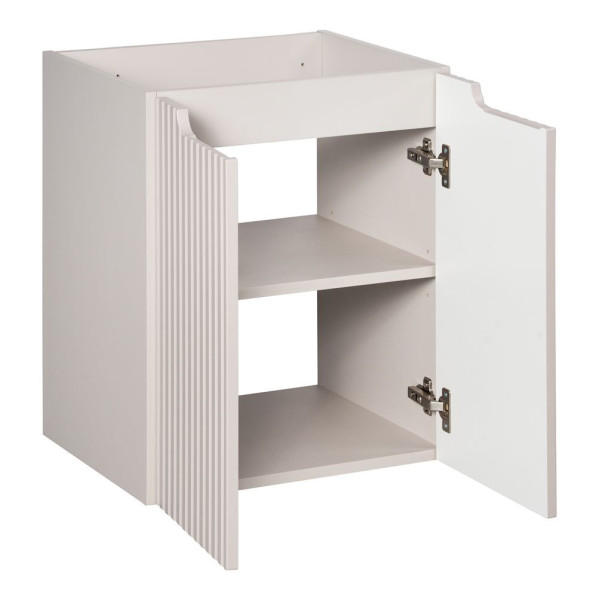 Szafka pod Umywalkę z Blatem 50 cm Nowoczesna 2 Drzwiowa Ryflowana Mat Beżowa NOC