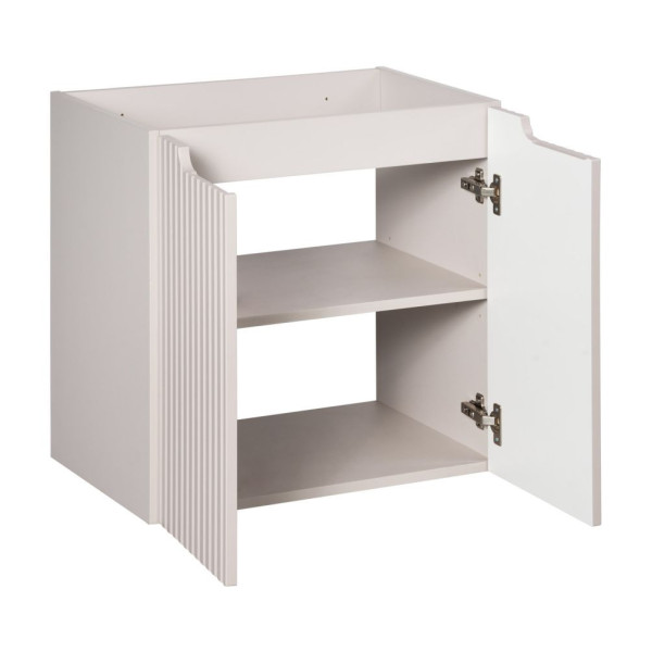 Zestaw Mebli Łazienkowych 120 cm do Łazienki Boho Ryflowane Kaszmir Matowe Beżowe NOC