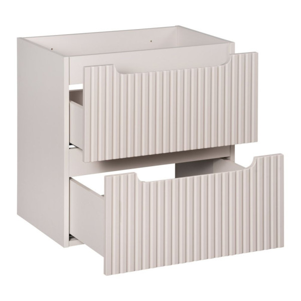 Zestaw Mebli Łazienkowych 120 cm do Łazienki Boho Ryflowane Kaszmir Matowe Beżowe NOC