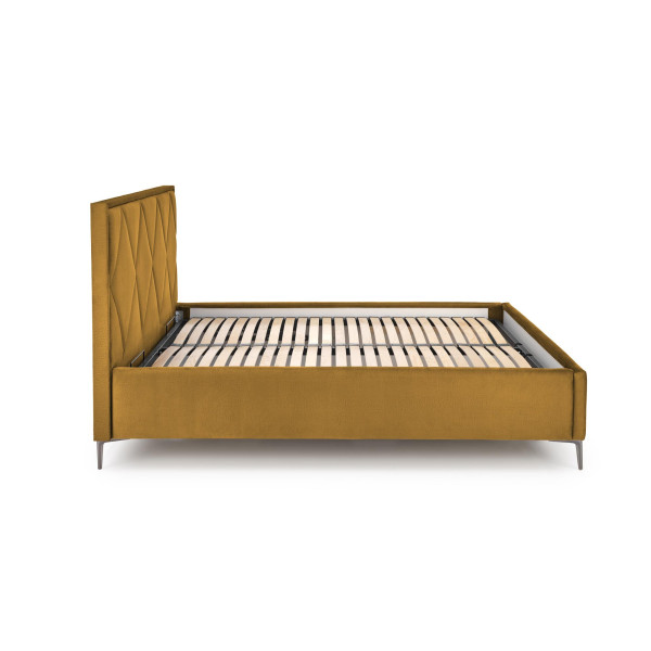 Modulo W4 Łóżko 160 - Wezgłowie Musztardowy Tap. Monolith 48