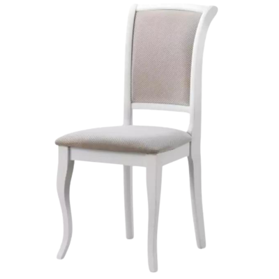 Drewniane Krzesło Modern Barock Tapicerowane do Salonu Jadalni Beżowe GLORI